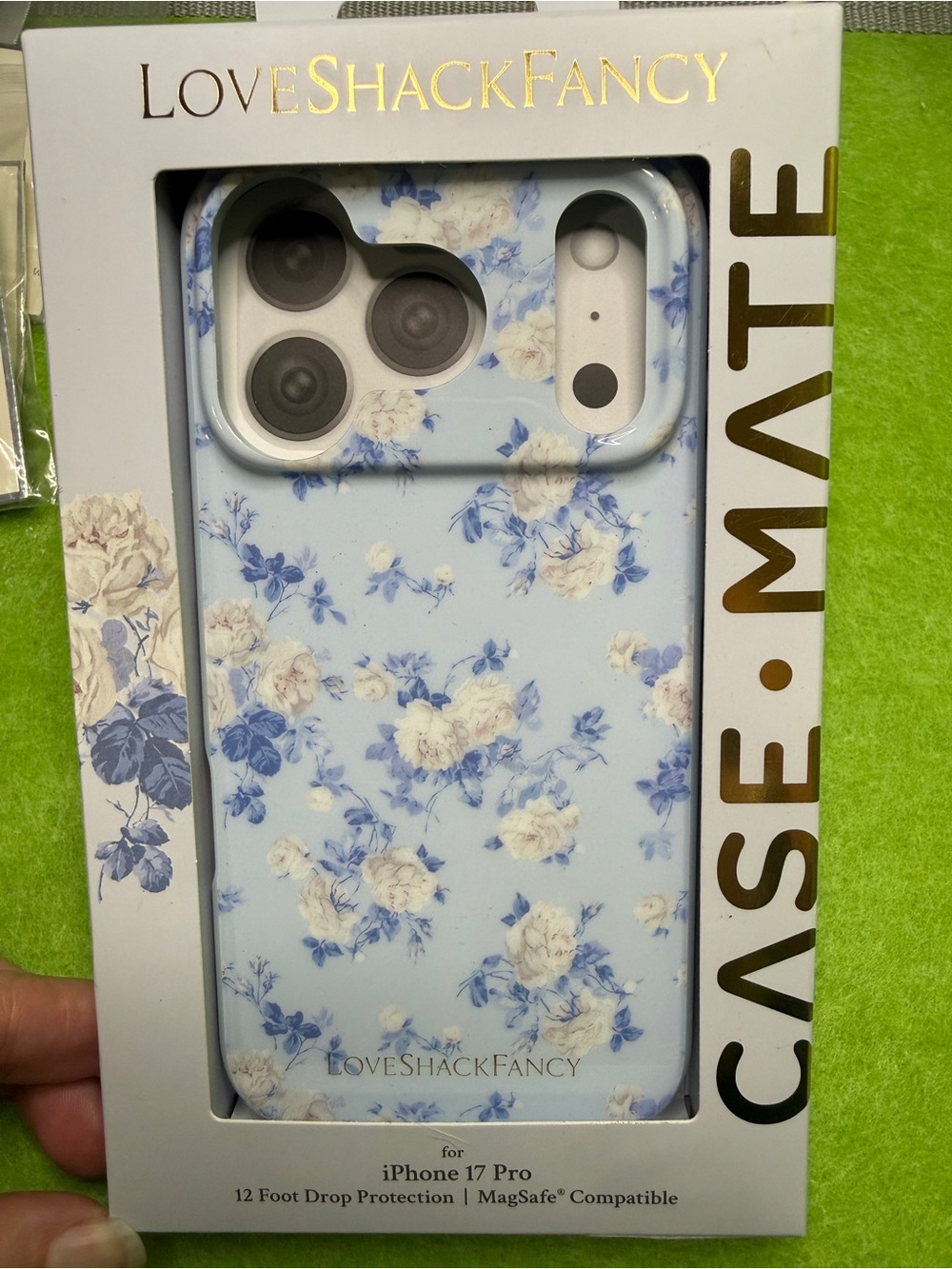 LoveShackFancy Light Blue Floral iPhone 17 Pro Case